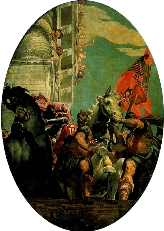 Paolo  Veronese triumph of mordechai Sweden oil painting art